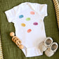 Macaron Baby One Piece Tee, White, Short Sleeve