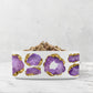 Ceramic Pet Bowl Dish with Amethyst purple and gold jewel print for cats and dogs