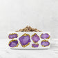Jewel Encrusted Ceramic Pet Bowl, Amethyst and Gold