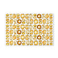White mat for pet food with yellow citrine jewel print.