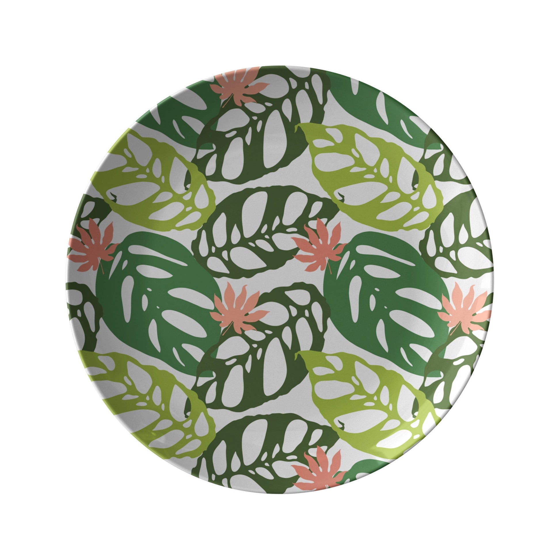 Green Monstera Leaf Botanical Plate Set, Design by Alyssa Reuven