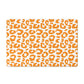 Pet Feeding Mat, Leopard Print, Orange and White