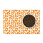Pet Feeding Mat, Leopard Print, Orange and White