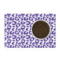 Pet Feeding Mat, Leopard Print, Purple Grape and White