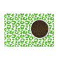 Pet Feeding Mat, Leopard Print, Grass Green and White