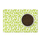 Pet Feeding Mat, Leopard Print, Leaf Green and White