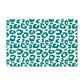 Pet Feeding Mat, Leopard Print, Teal and White