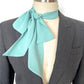 Light Jade Green Skinny Neck Bow Scarf, Chiffon 