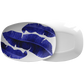 Banana Leaves Serving Platter, Navy Blue & White, Luxury Plastic