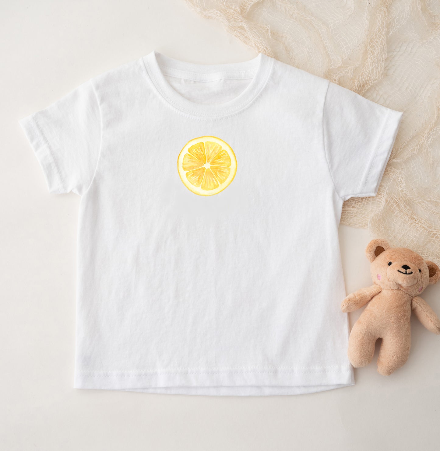 Lemon Slice Baby T-Shirt, 6 months - 24 months, White