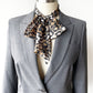 Pussybow Skinny Neck Scarf, Leopard Print
