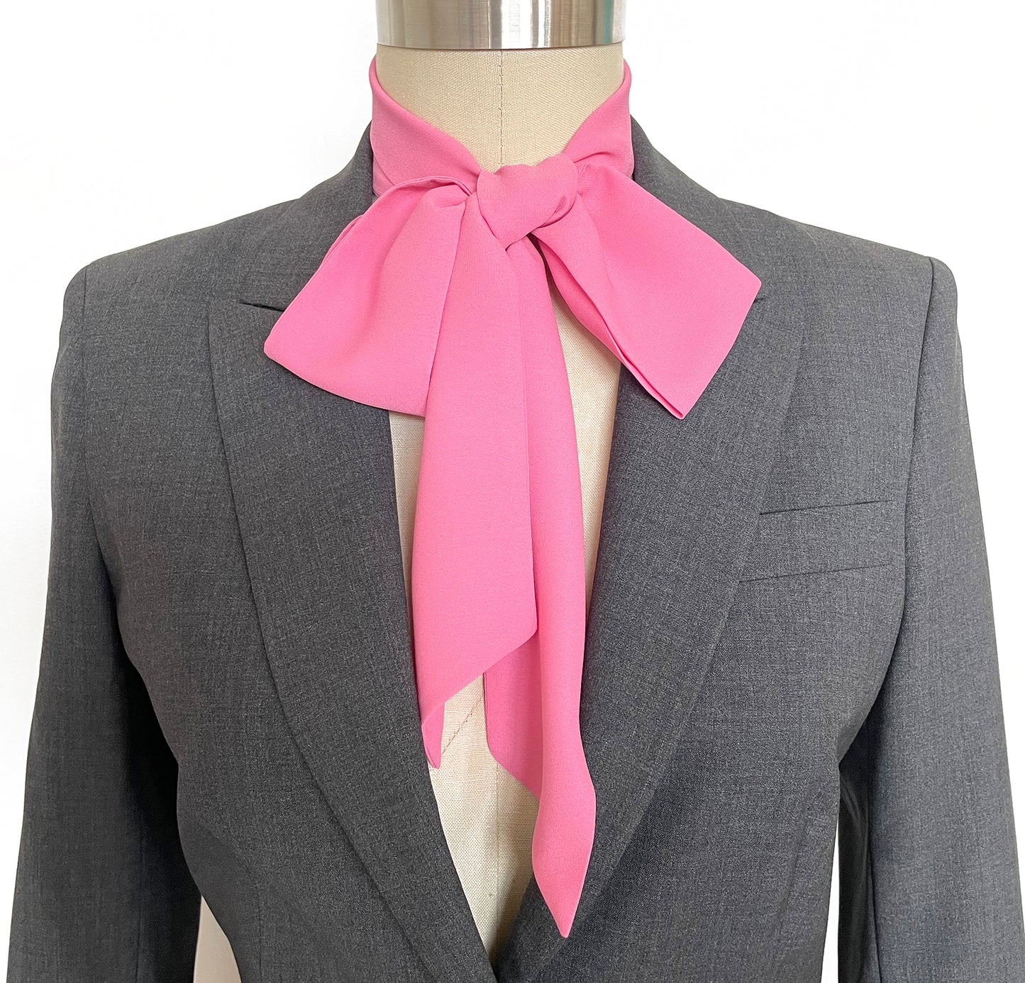 Light Pink Long Skinny Scarf, Neck Bow, Neck Tie