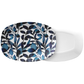 Modern Watercolor Leaves Print Serving Platter, Navy Blue, Luxury Plastic