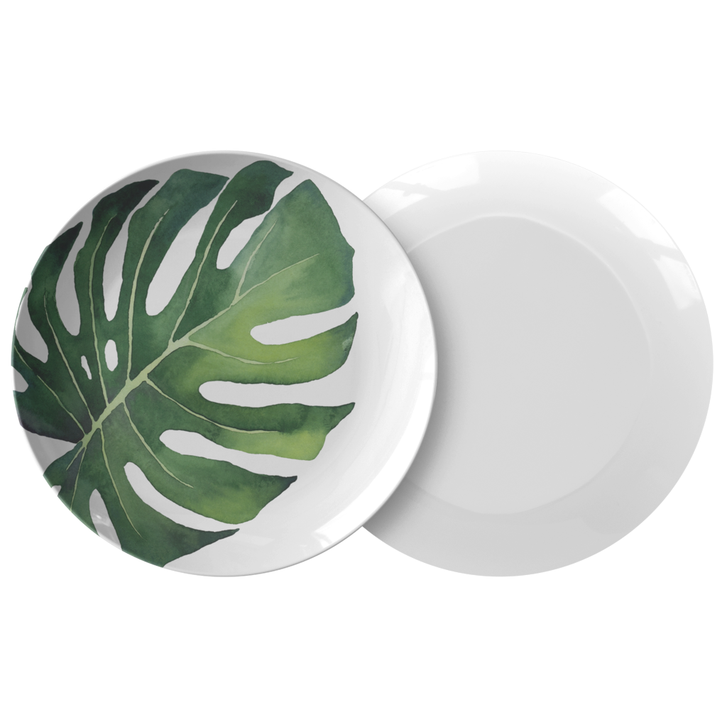 Tropical Palm Leaf 10" Dinner Plate, ThermoSāf® Polymer