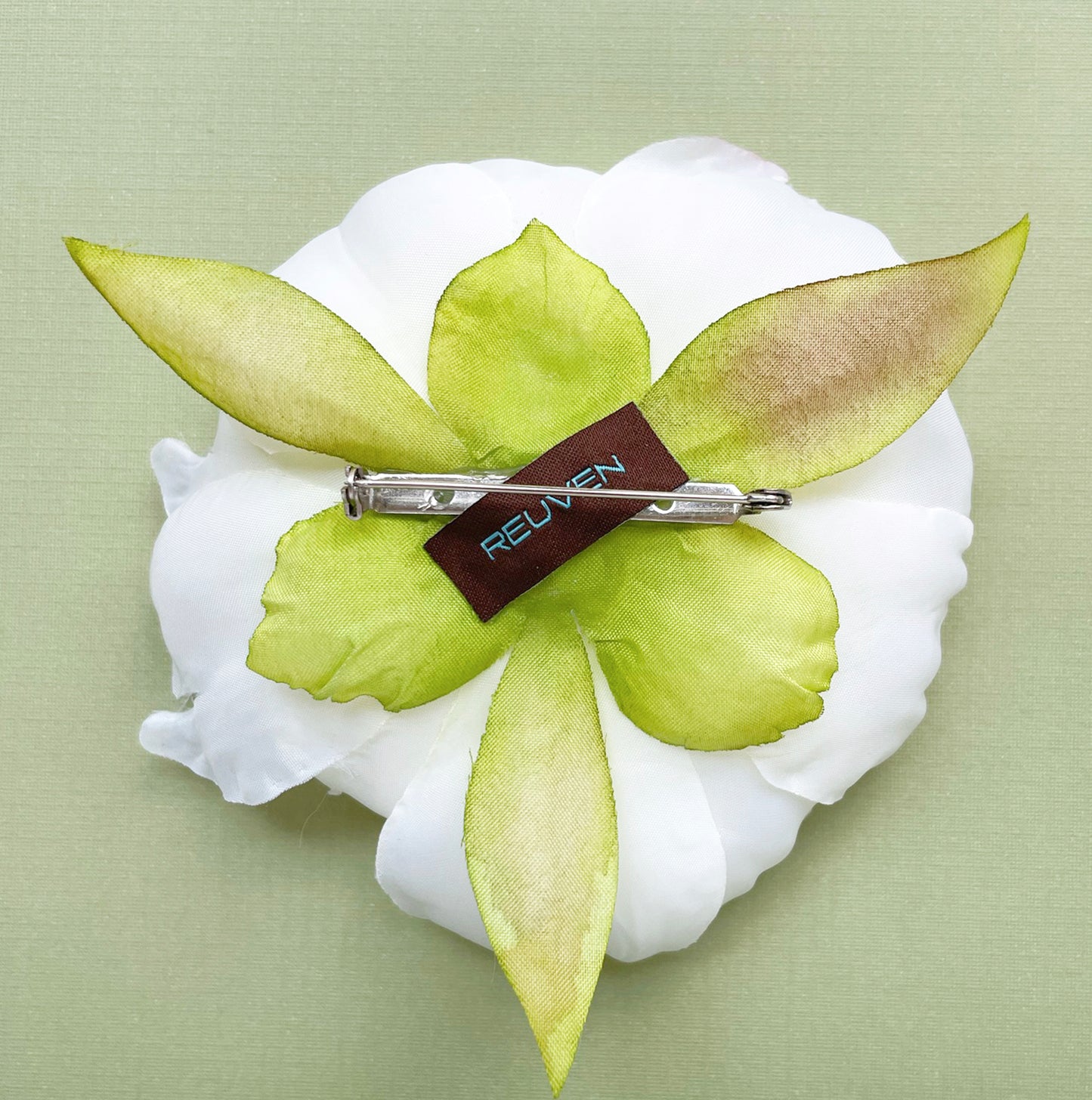 Oversized Flower Pin, White Peony Fabric Flower