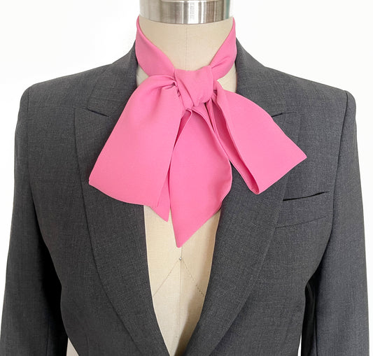 Light Pink Long Skinny Scarf, Neck Bow, Neck Tie