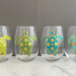 Sea Turtles Wine Glasses Hand painted by Alyssa Reuven