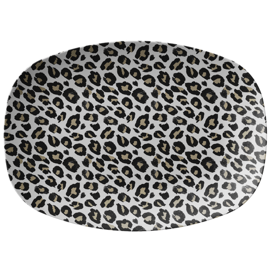 Leopard Print Serving Platter, Black & Tan